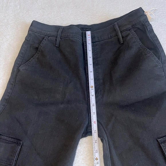 Mother Straight‎ Up Rambler Cargo Skim Jeans Black Size 33 NWT - Picture 4 of 15